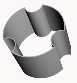 3D-Modell eines Formteils mit geschwungener Wand